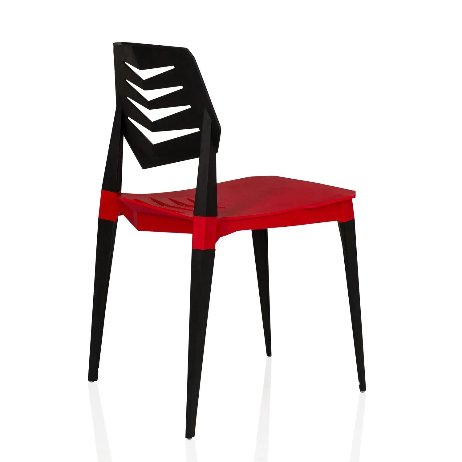 B-Ware Hjh Living Flecharo Esszimmerstuhl Stuhl Gartenstuhl Kunststoff Schwarz Rot - 4064323107965