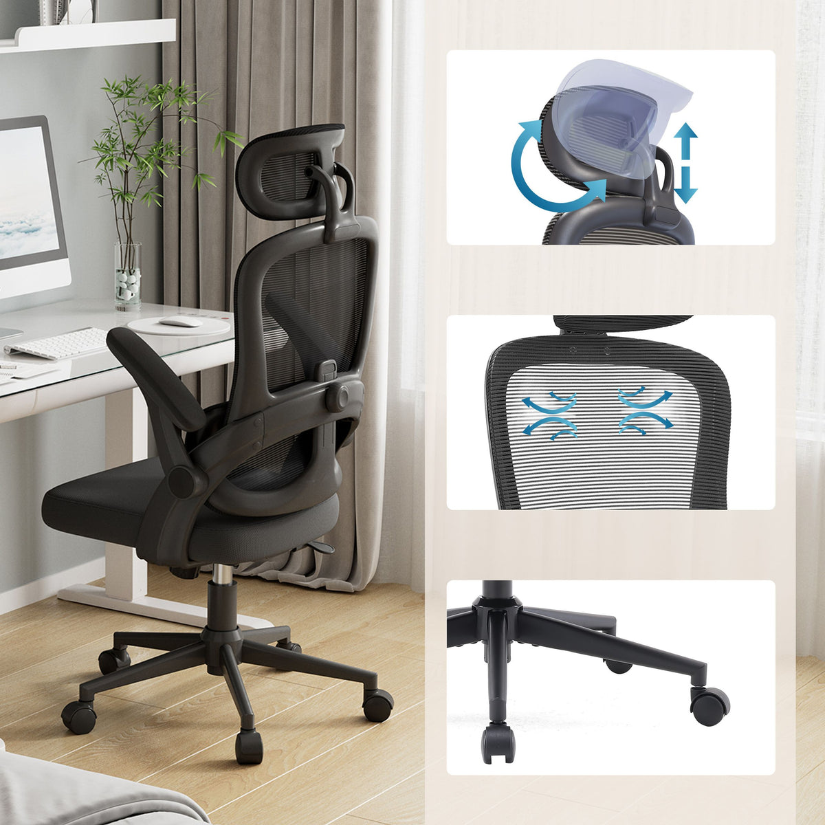 Sihoo Bürostuhl Drehstuhl Ergonomie Schreibtischstuhl MC102C-M101 Netzstoff - 4064323108023