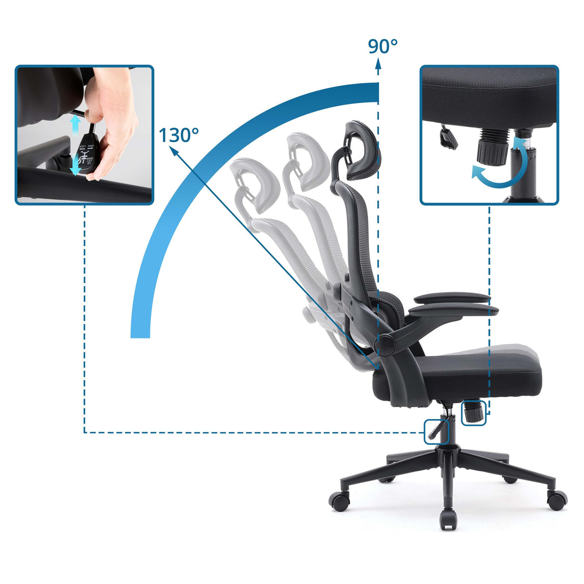 Sihoo Bürostuhl Drehstuhl Ergonomie Schreibtischstuhl MC102C-M101 Netzstoff - 4064323108023