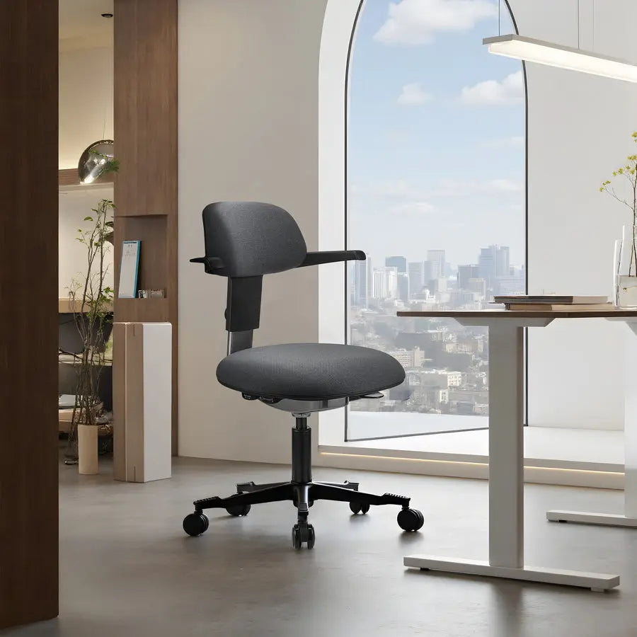 B-Ware Hjh Office Arbeitsstuhl Drehstuhl Bürostuhl Work 40 Sitz Stoff Rücken Dunkelgrau - 4064323108061