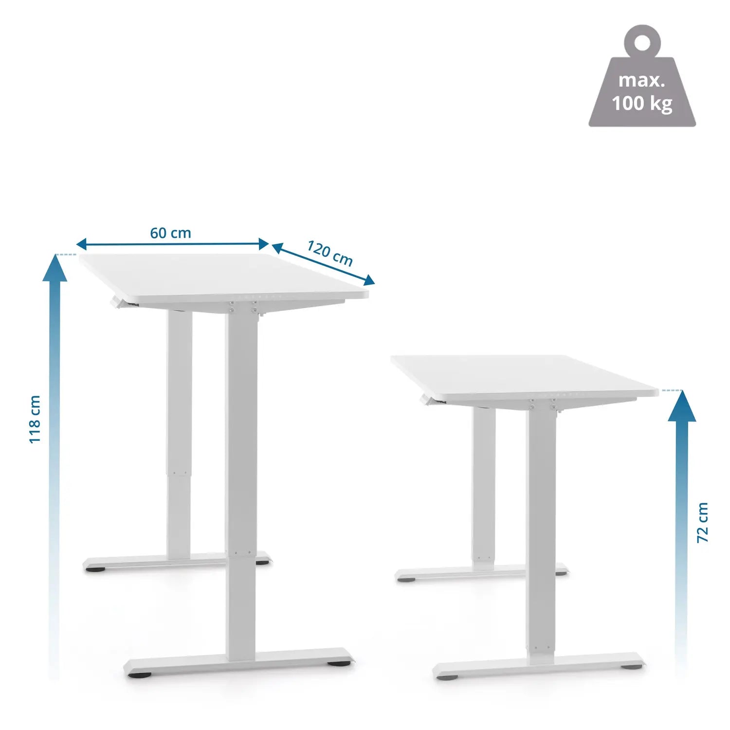 B-Ware Hjh Office Schreibtisch Worktime Kid Elektrisch Höhenverstellbar Rgb Weiß 120x60 - 4064323108139