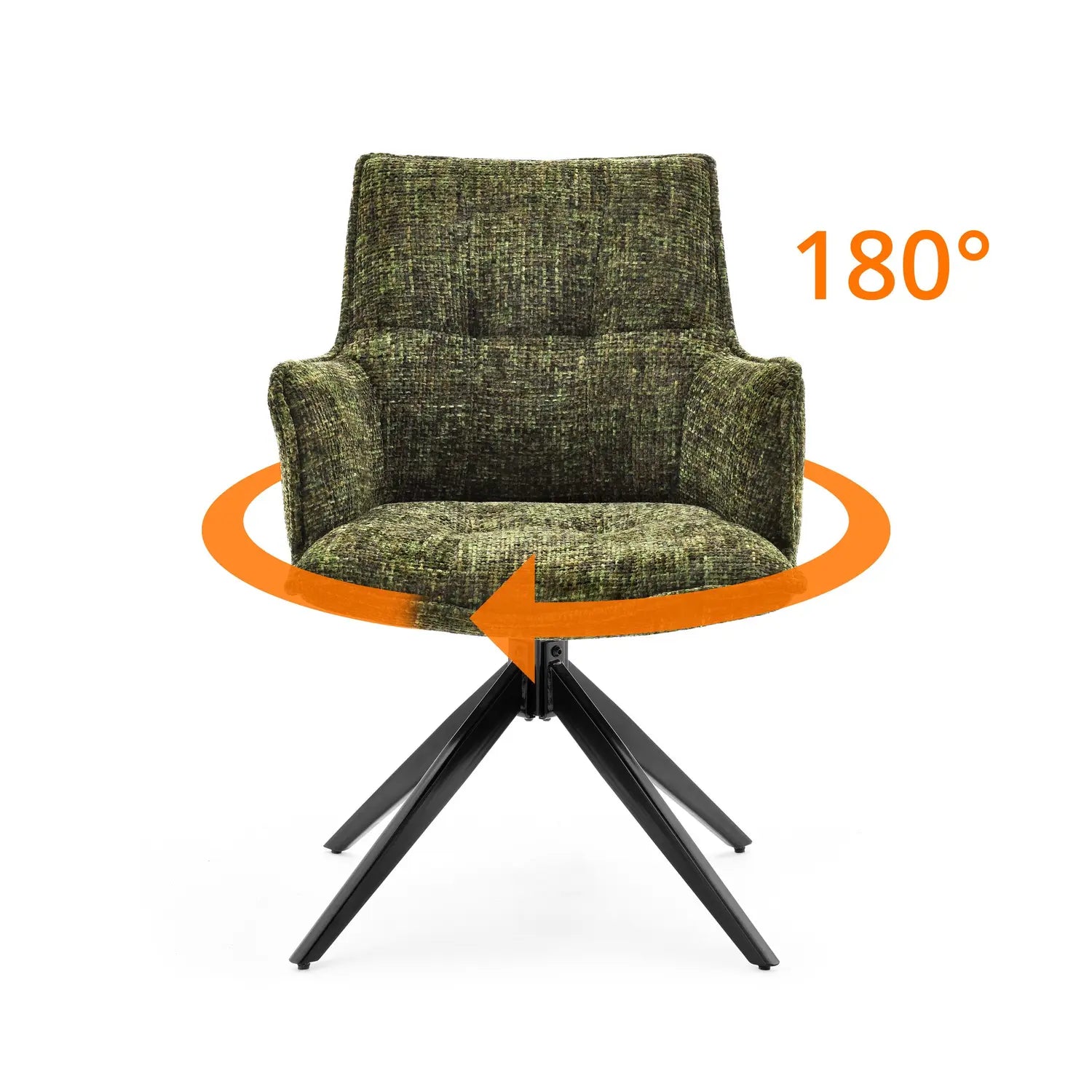 B-Ware Hjh Living Esszimmerstuhl Küchenstuhl Tavaro Stuhl Grün Stoff Armlehnen - 4064323108290