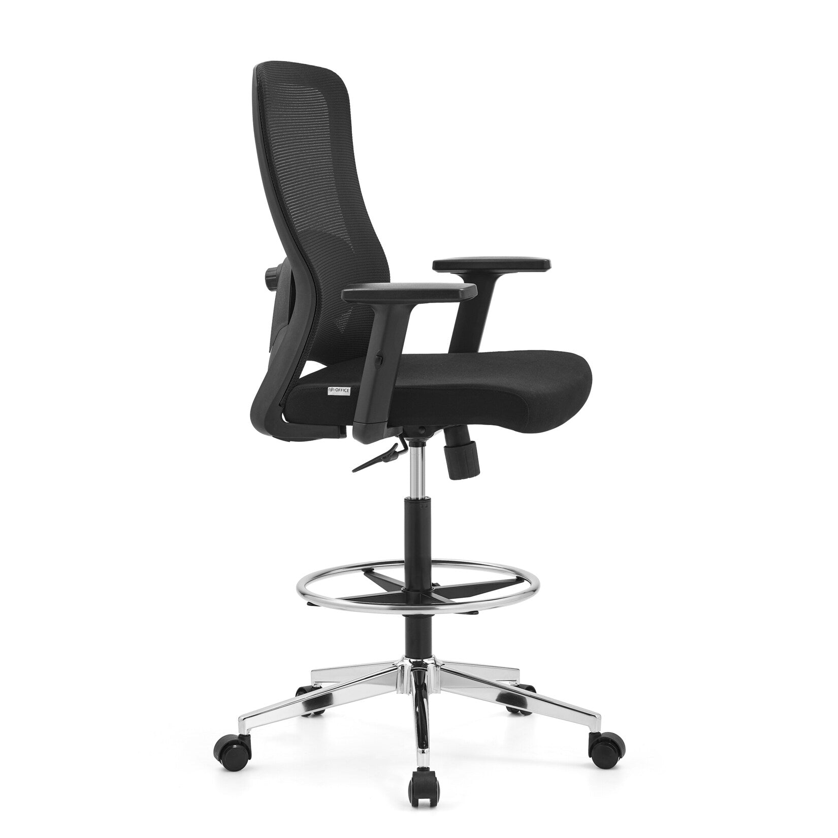 hjh OFFICE Arbeitsstuhl Drehstuhl Counterstuhl höhenverstellbar Netzstoff - 4064323108436