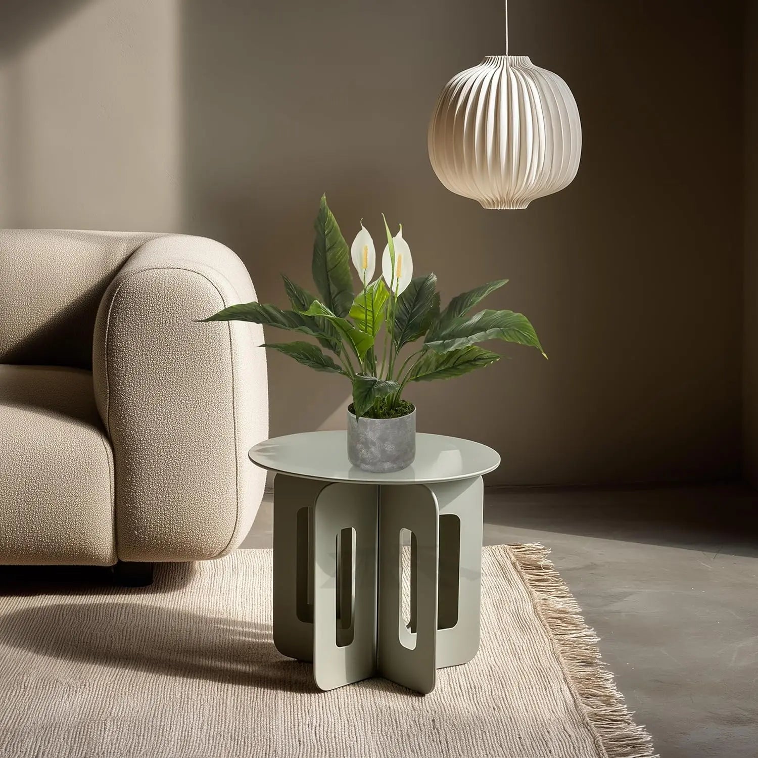 B-Ware Hjh Office Kunstpflanze Nachbildung Spathiphyllum 1 Grün Weiß Kunststoff 60x55cm - 4064323108580