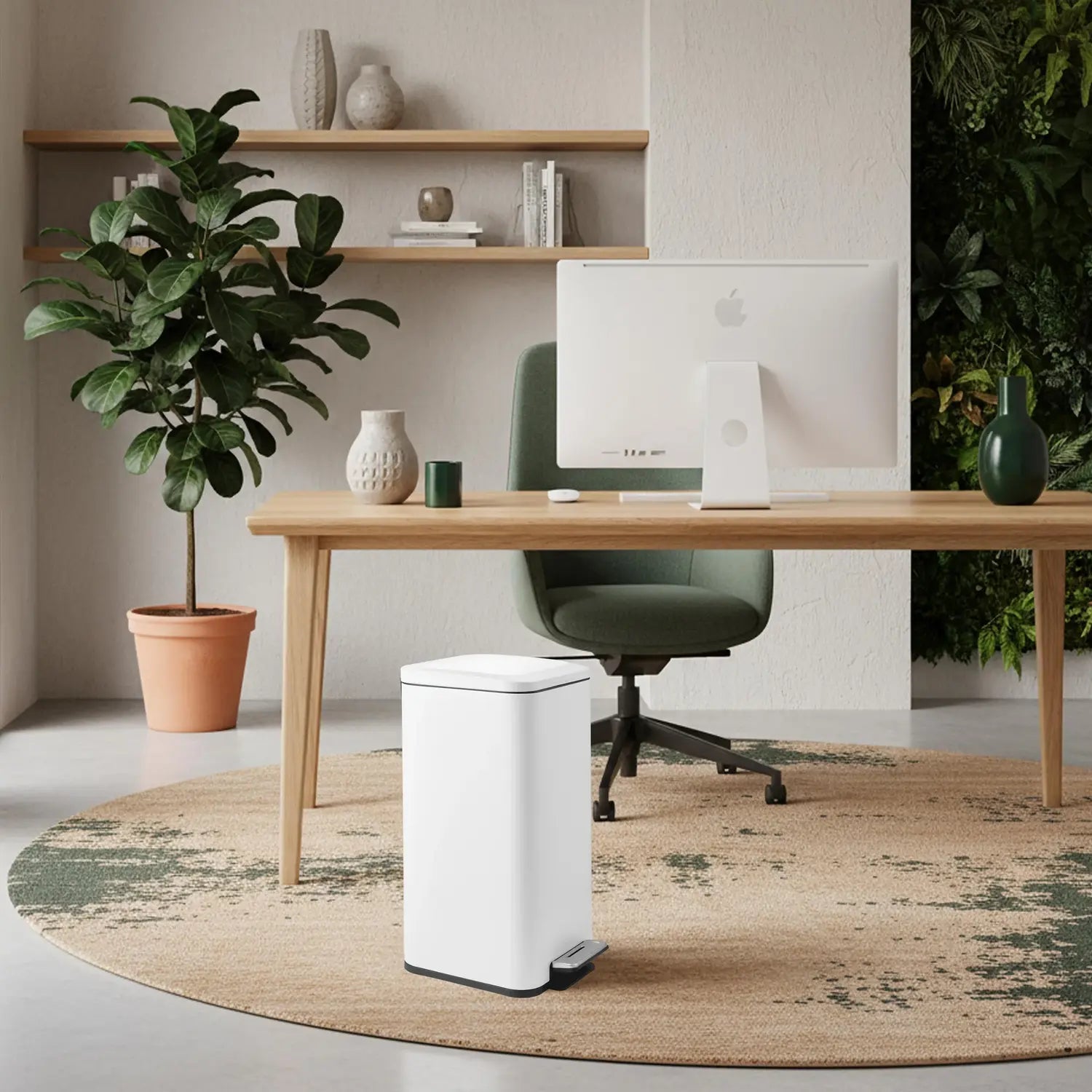 B-Ware Hjh Office Mülleimer Abfalleimer Mülltrenner Clean Square Stahl Weiß 30 Liter - 4064323108696