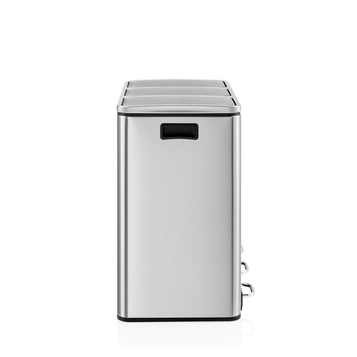 hjh OFFICE Abfallsammler Mülleimer Mülltrennsystem Metallbehälter silber 54 l - 4064323108719