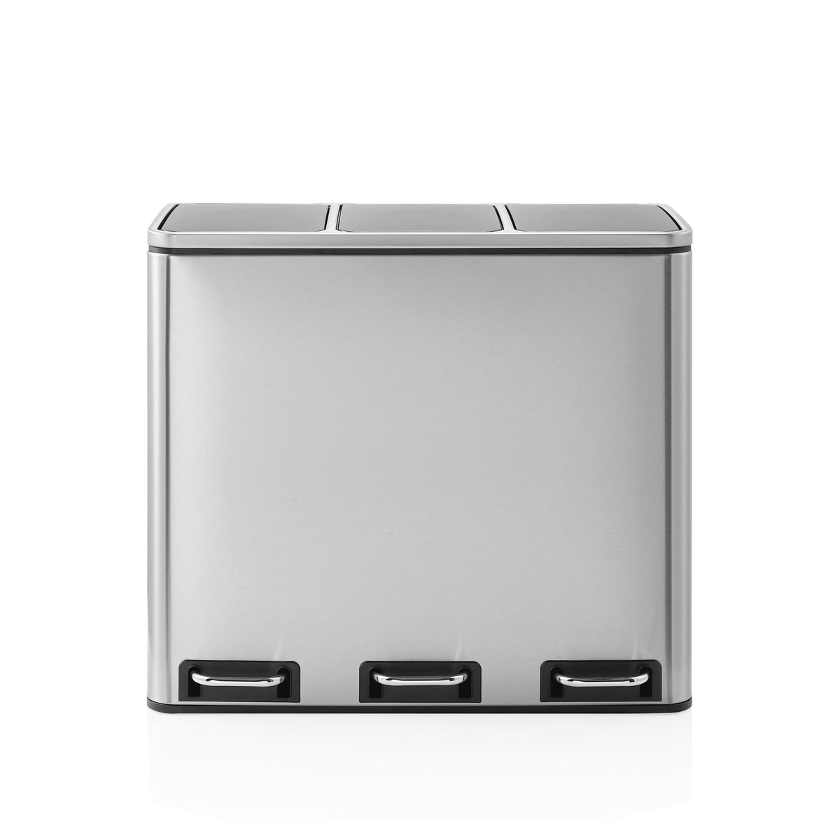 hjh OFFICE Abfallsammler Mülleimer Mülltrennsystem Metallbehälter silber 54 l - 4064323108719