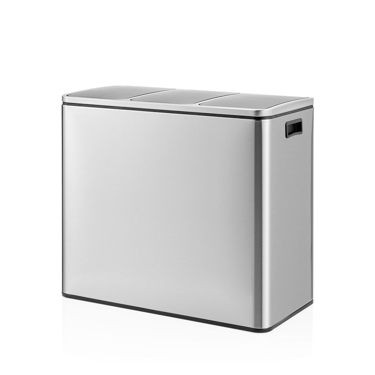 hjh OFFICE Abfallsammler Mülleimer Mülltrennsystem Metallbehälter silber 54 l - 4064323108719
