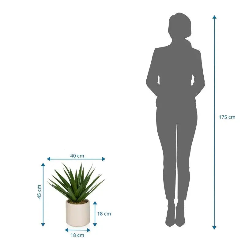 B-Ware Hjh Office Kunstpflanze Agave Deko Pflanze Grün Kunststoff Stoff 45x40 Cm Topf - 4064323108733