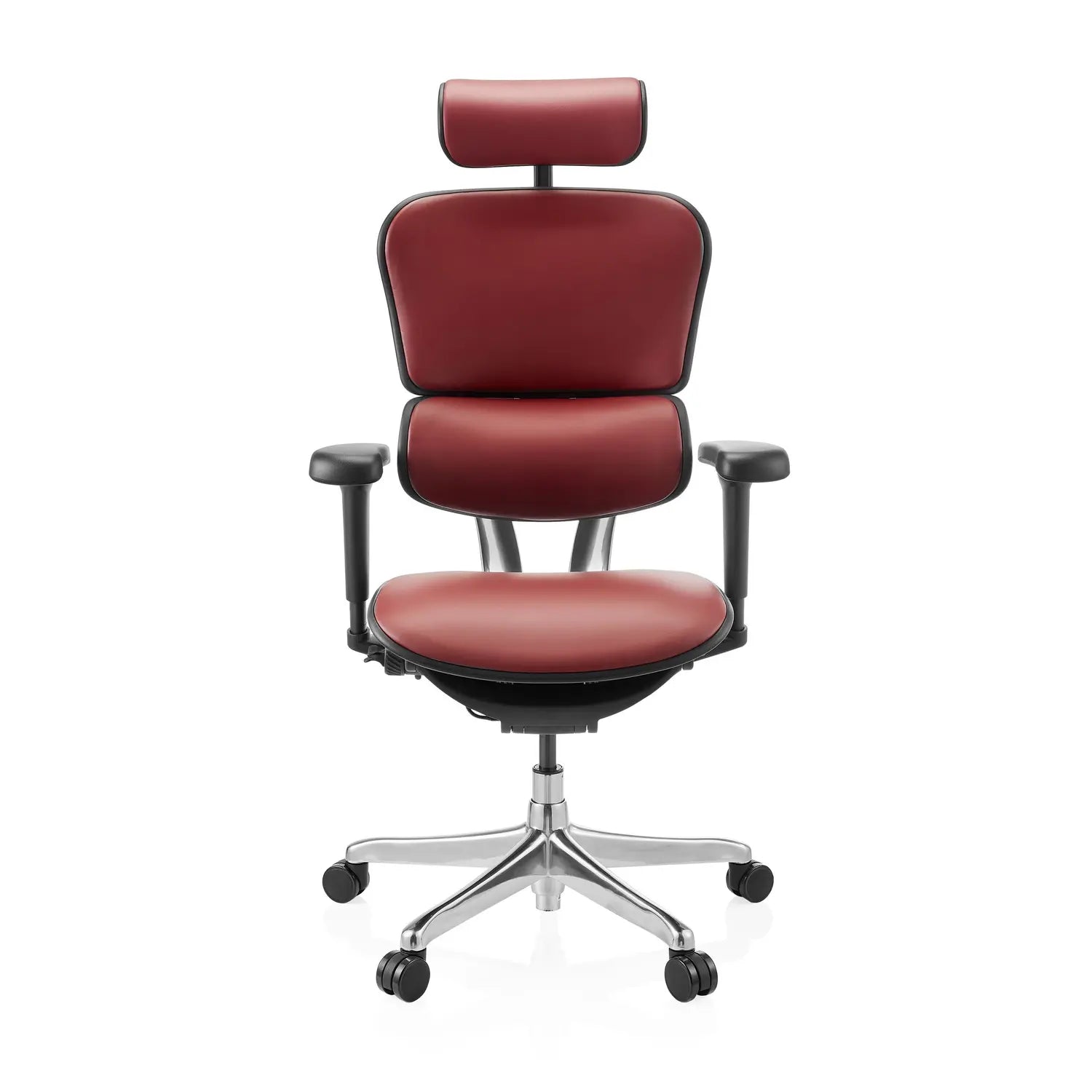 D-Ware Hjh Office Bürostuhl Drehstuhl Ergohuman Ultra L Gen2 Leder Rot Defektware - 4064323109181