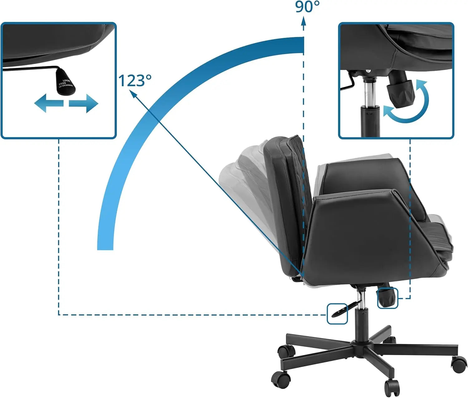 B-Ware Hjh Living Bürostuhl Schreibtischstuhl Criss Cross 10 Schwarz Schneidersitz - 4064323109396