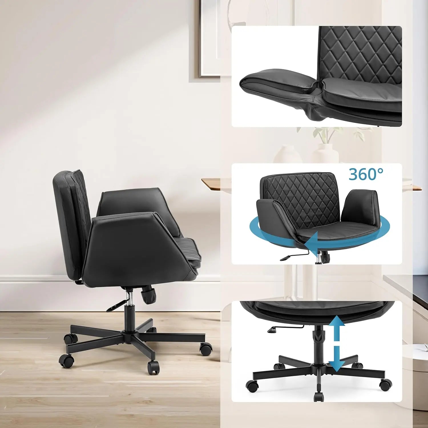 B-Ware Hjh Living Bürostuhl Schreibtischstuhl Criss Cross 10 Schwarz Schneidersitz - 4064323109396