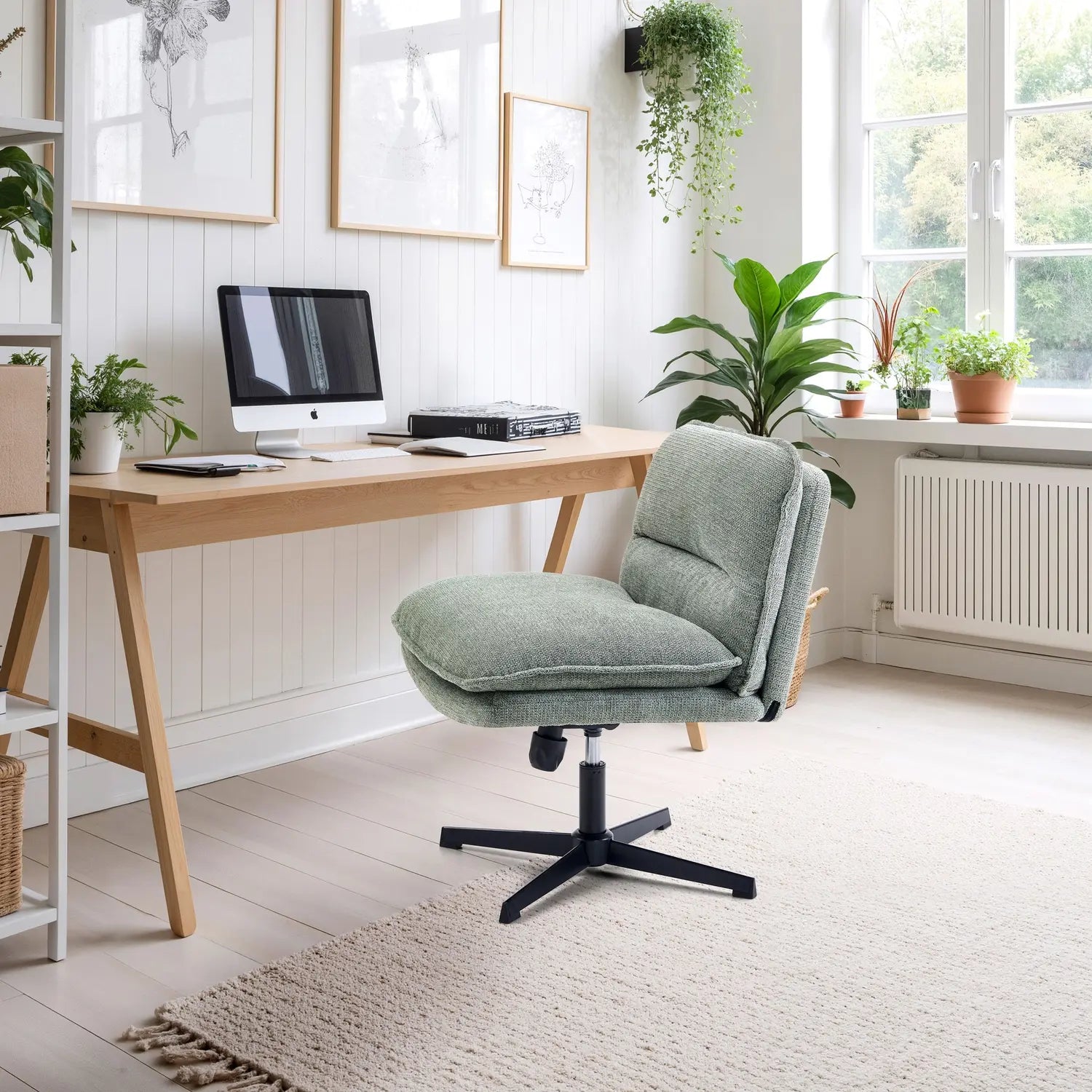 B-Ware Hjh Living Loungesessel Schneidersitzstuhl Criss Cross 20 Salbei Home Office - 4064323109433