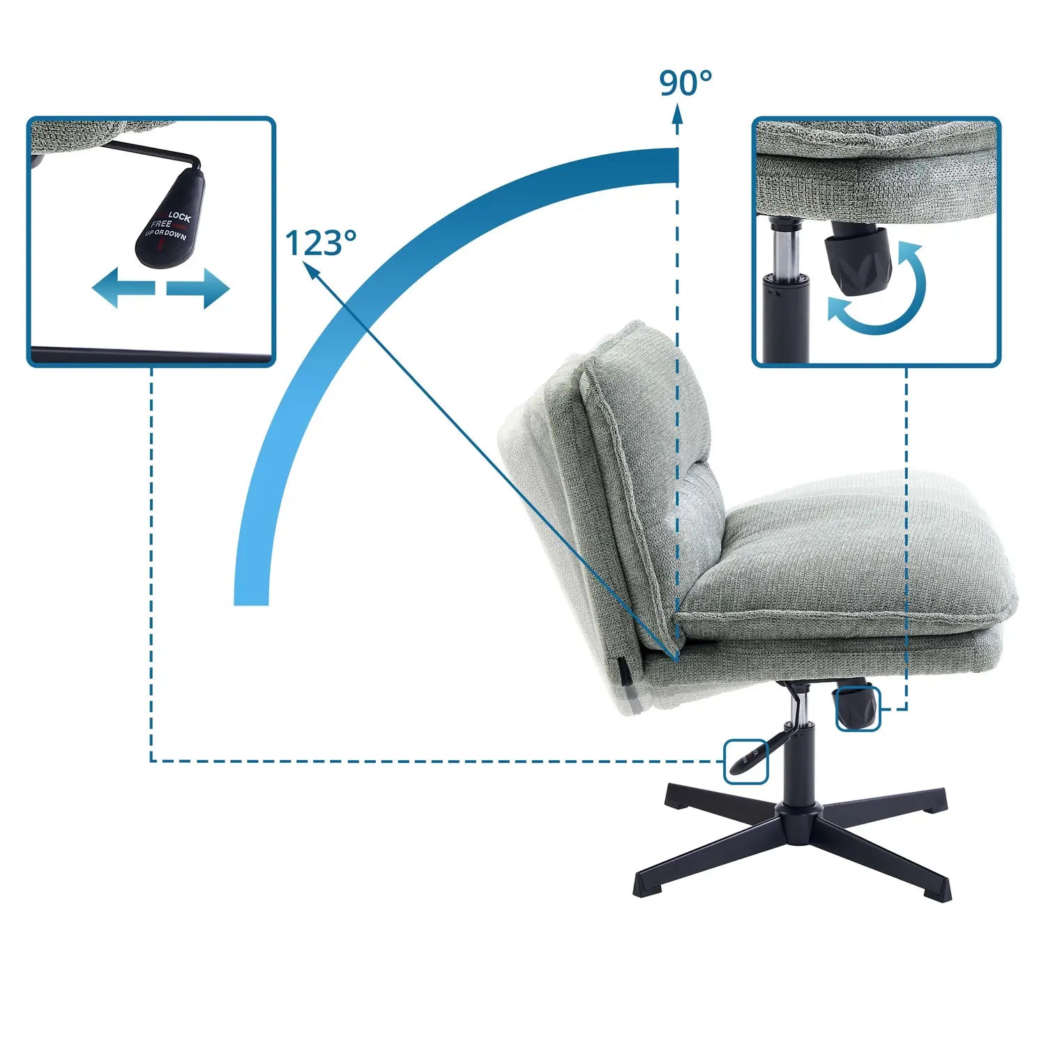 B-Ware Hjh Living Loungesessel Schneidersitzstuhl Criss Cross 20 Salbei Home Office - 4064323109433