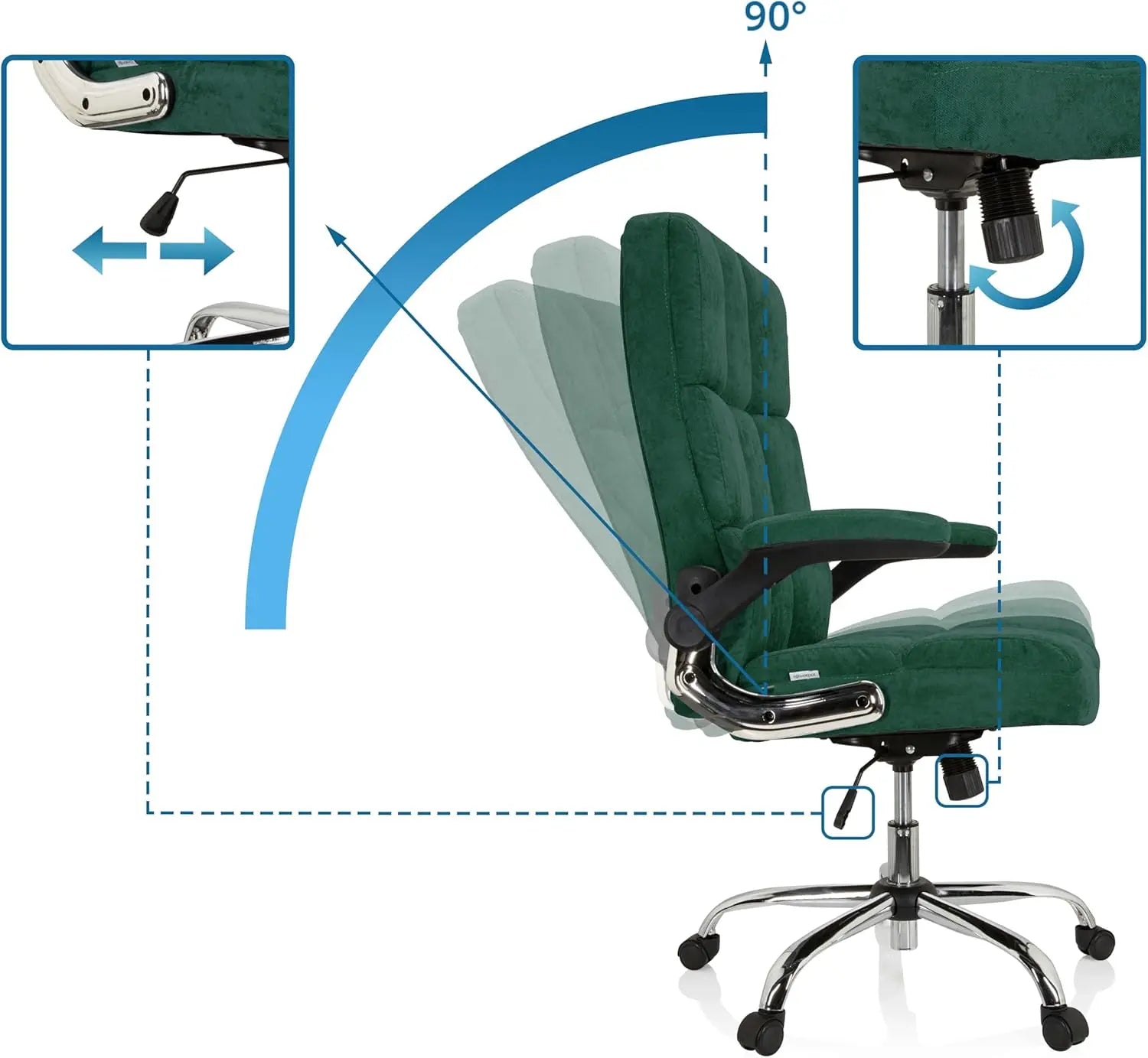 B-Ware My Buero Chefsessel Bürostuhl Mystic Forrest Höhenverstellbar Armlehne Cord - 4064323130031