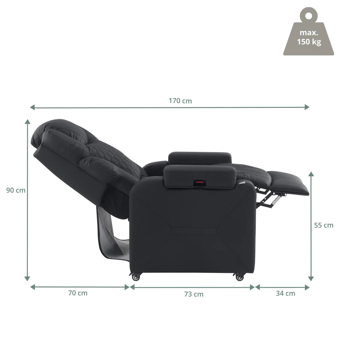 hjh OFFICE Loungesessel Sessel Game Sport RX Kunstleder Armlehnen Schwarz - 4064323130055