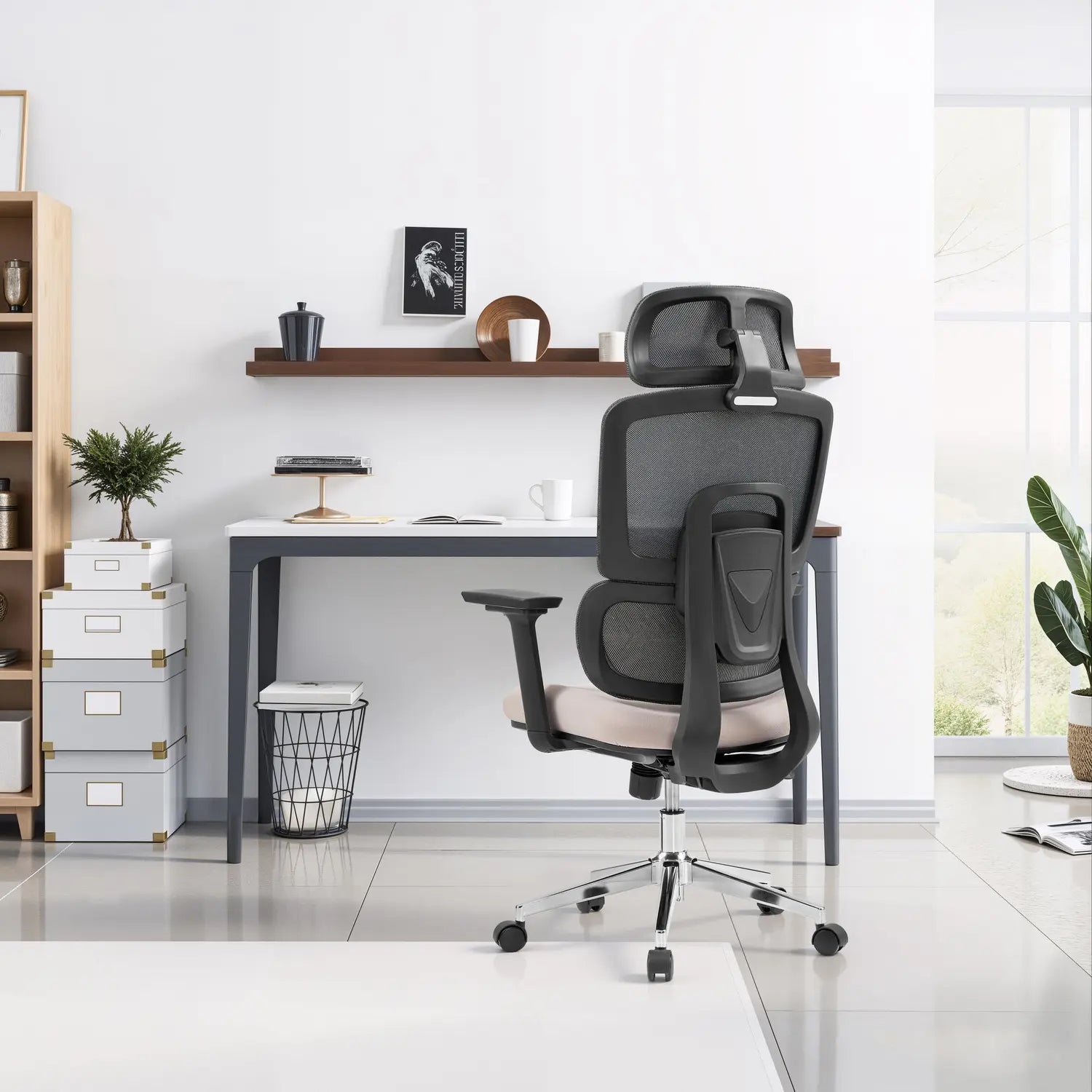 B-Ware Hjh Office Bürostuhl Drehstuhl Stuhl Ergomy Pro Stoff Armlehnen Dunkelgrau Beige - 4064323130079