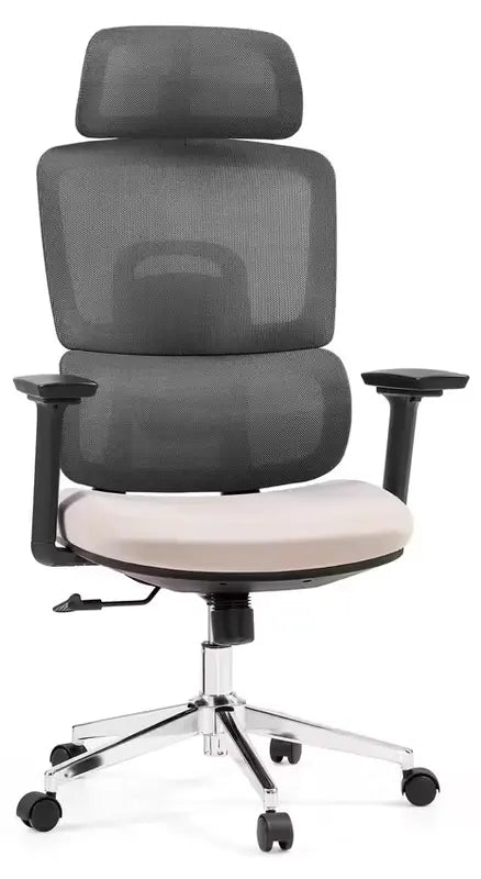 B-Ware Hjh Office Bürostuhl Drehstuhl Ergomy Pro Dunkelgrau Beige Höhenverstellbar - 4064323130086