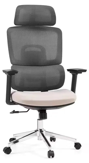 B-Ware Hjh Office Bürostuhl Drehstuhl Ergomy Pro Dunkelgrau Beige Höhenverstellbar