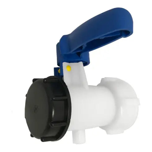 B-Ware Ibc Kugelhahn Ventil Absperrhahn Deckel Weiß Blau Griff Innengewinde Pp S60x6 - 4064907030467