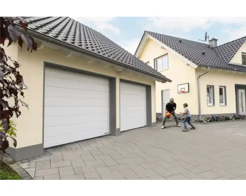 B-Ware Hörmann Garagentor Sektionaltor Reno Matic Garage Weiß Woodgrain Komplettpaket - 4067807076740