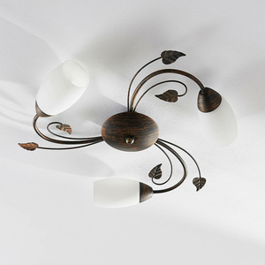B-Ware Lindby Deckenleuchte Lampe Stefania Schwarz Gold Wohnraum Beleuchtung Blattf832