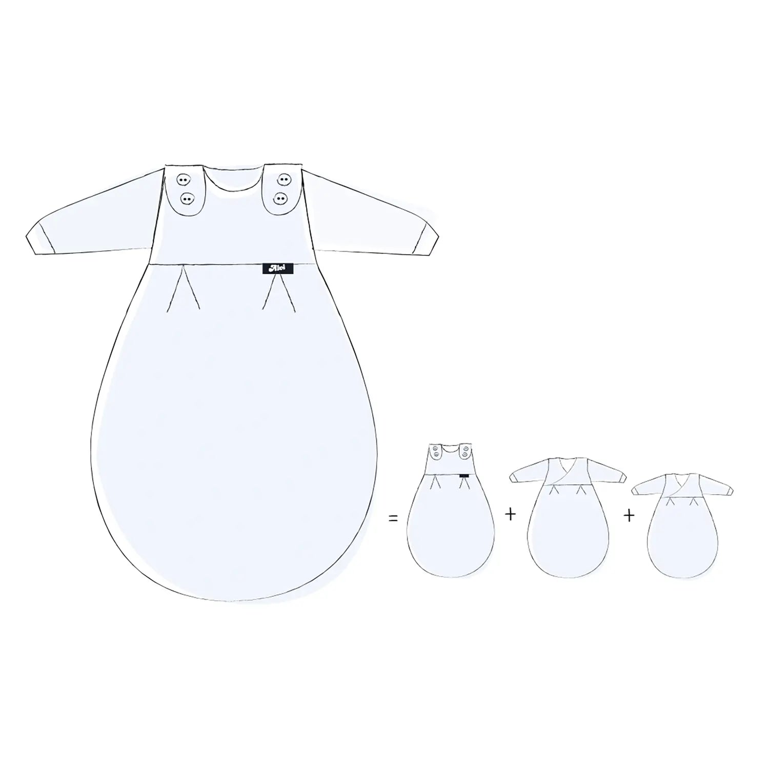 B-Ware Alvi Schlafsack Set Baby Mäxchen Strampelsack Ganzjahr Schäfchen Größe 56/62 - 4010395022101
