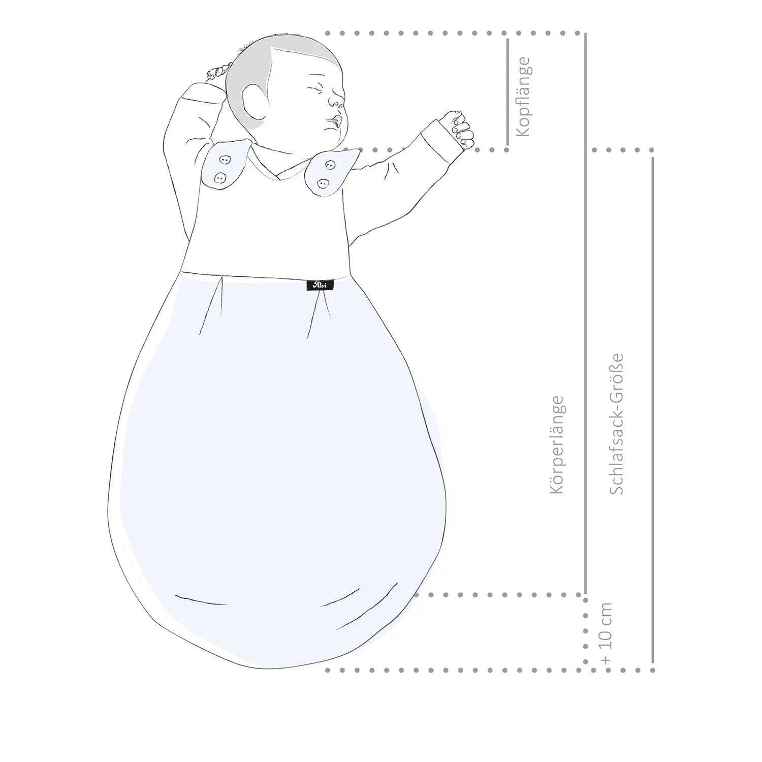 B-Ware Alvi Schlafsack Set Baby Mäxchen Strampelsack Ganzjahr Schäfchen Größe 56/62 - 4010395022101