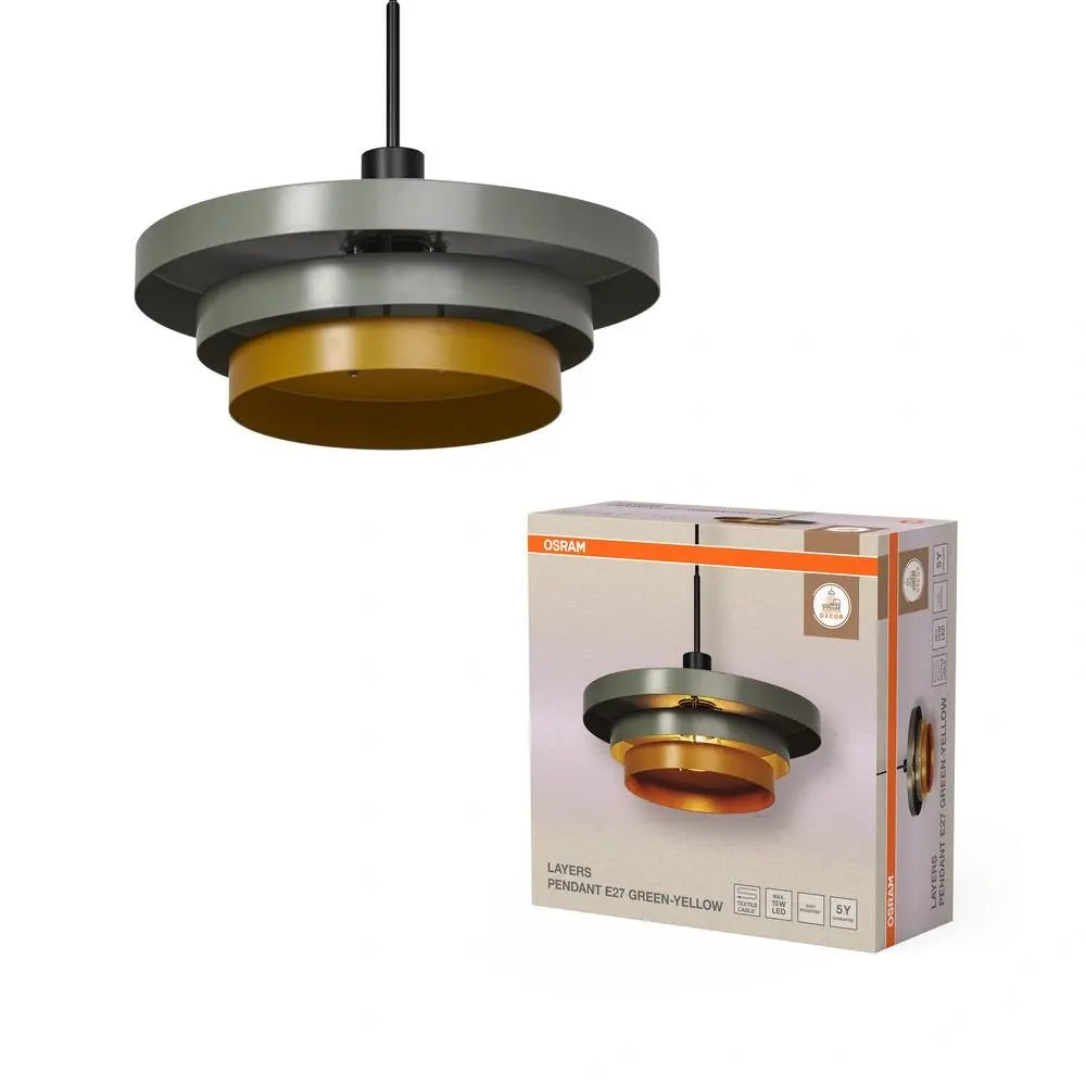 B-Ware Osram Pendelleuchte Hängelampe Decor Layers E27 Led Grün Innenleuchte ø 40 Cm - 4099854460494