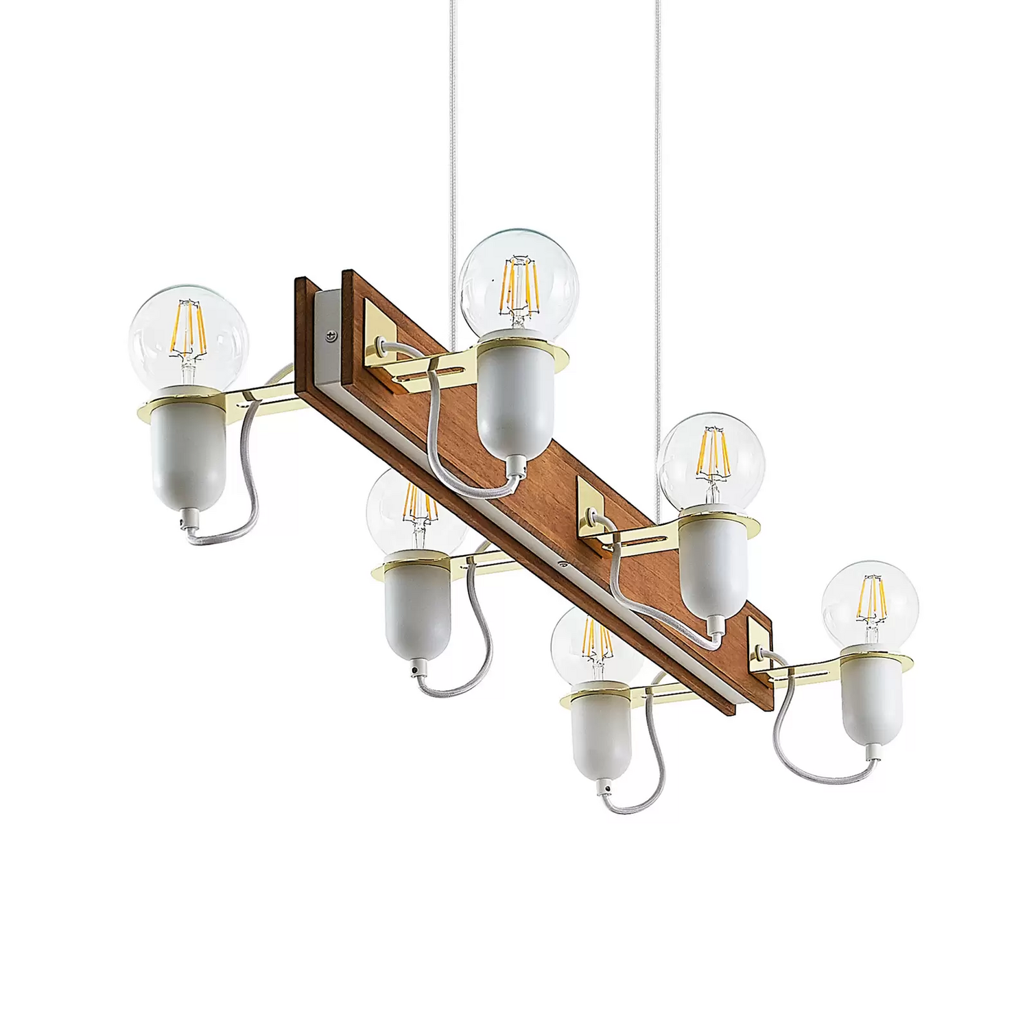 Lucande Becky Hängeleuchte Deckenlampe Pendelleuchte 6 Flammig Weiß Deckenlicht