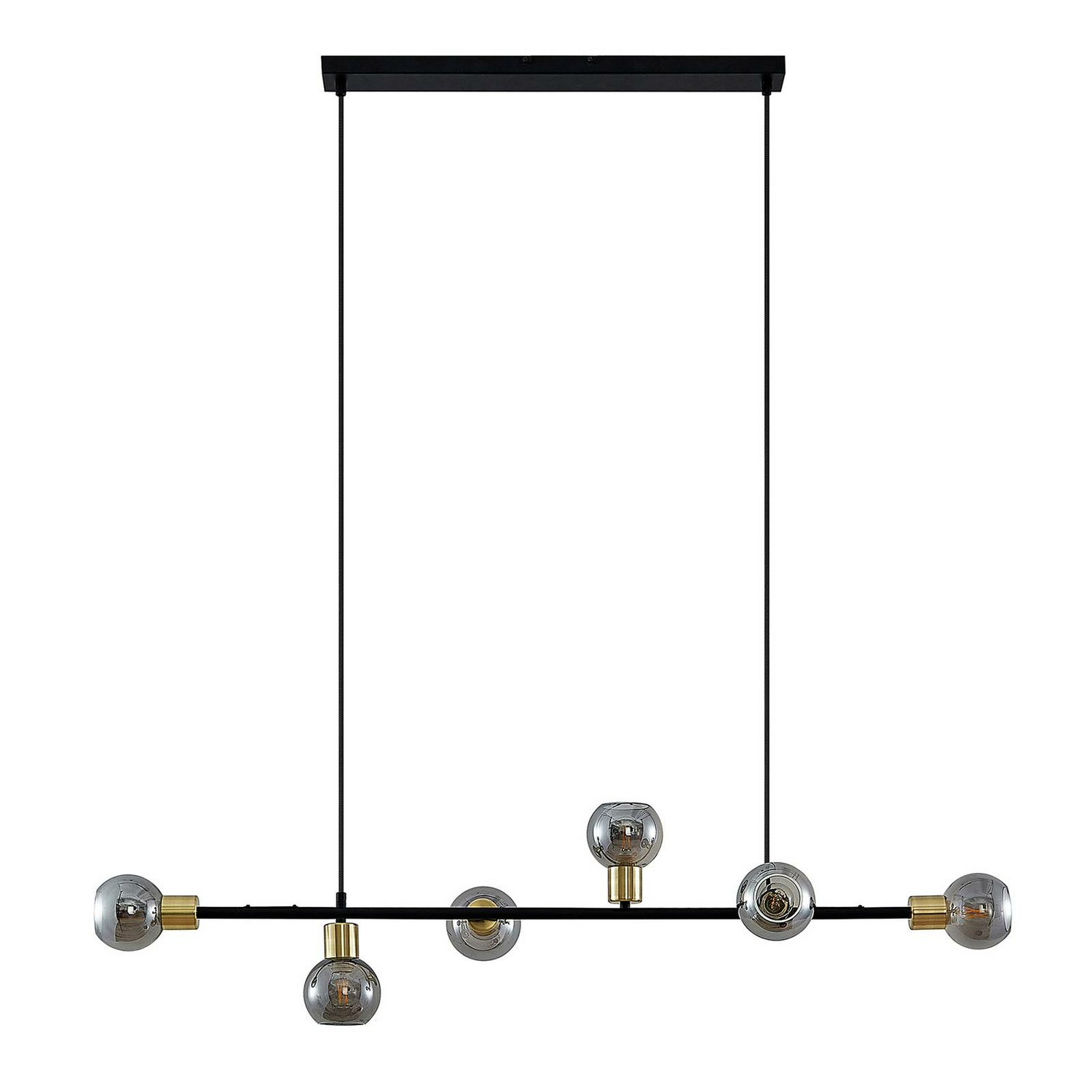 Lindby Biscala Led Pendellampe Hängelampe Deckenlampe E14 Schwarz Messing Rauch B-Ware - 4251911720051