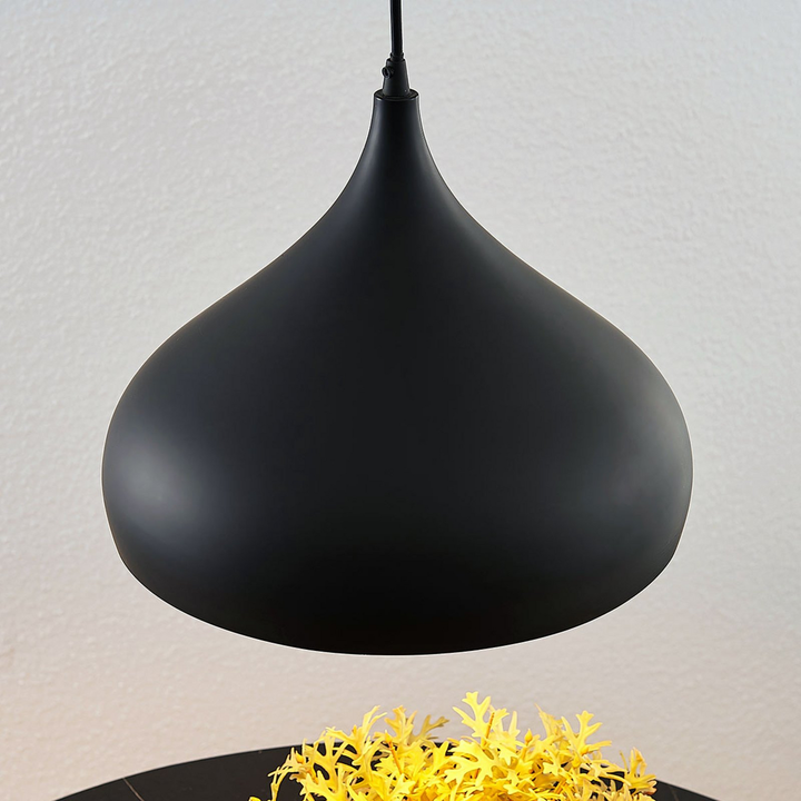 Lindby Aluminium Pendelleuchte Ritana Hängeleuchte Deckenlampe E27 Schwarz G80 B-Ware