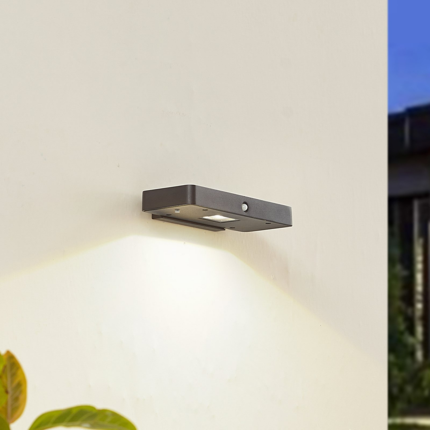 B-Ware Lucande Wandleuchte Wandlampe Solar Led Tavon Bewegungsmelder Dimmfunktion Schwa