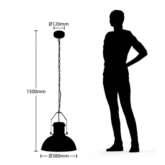 B-Ware Lindby Freitjof Hängeleuchte Hängeleuchte Lampe Leuchte Ip20 Schwarz/Nickel Matt