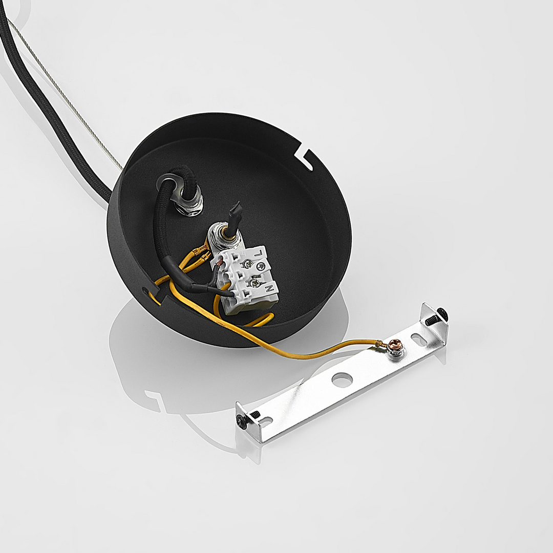 Lindby Narisara Hängeleuchte Hängelampe Lampe 1 Flammig E27 ø 80 Cm Schwarz Gold B-Ware - 4251911713572
