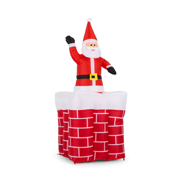 oneConcept Weihnachtsdeko Figur Santa für Kamin Schornstein mit LED Beleuchtung