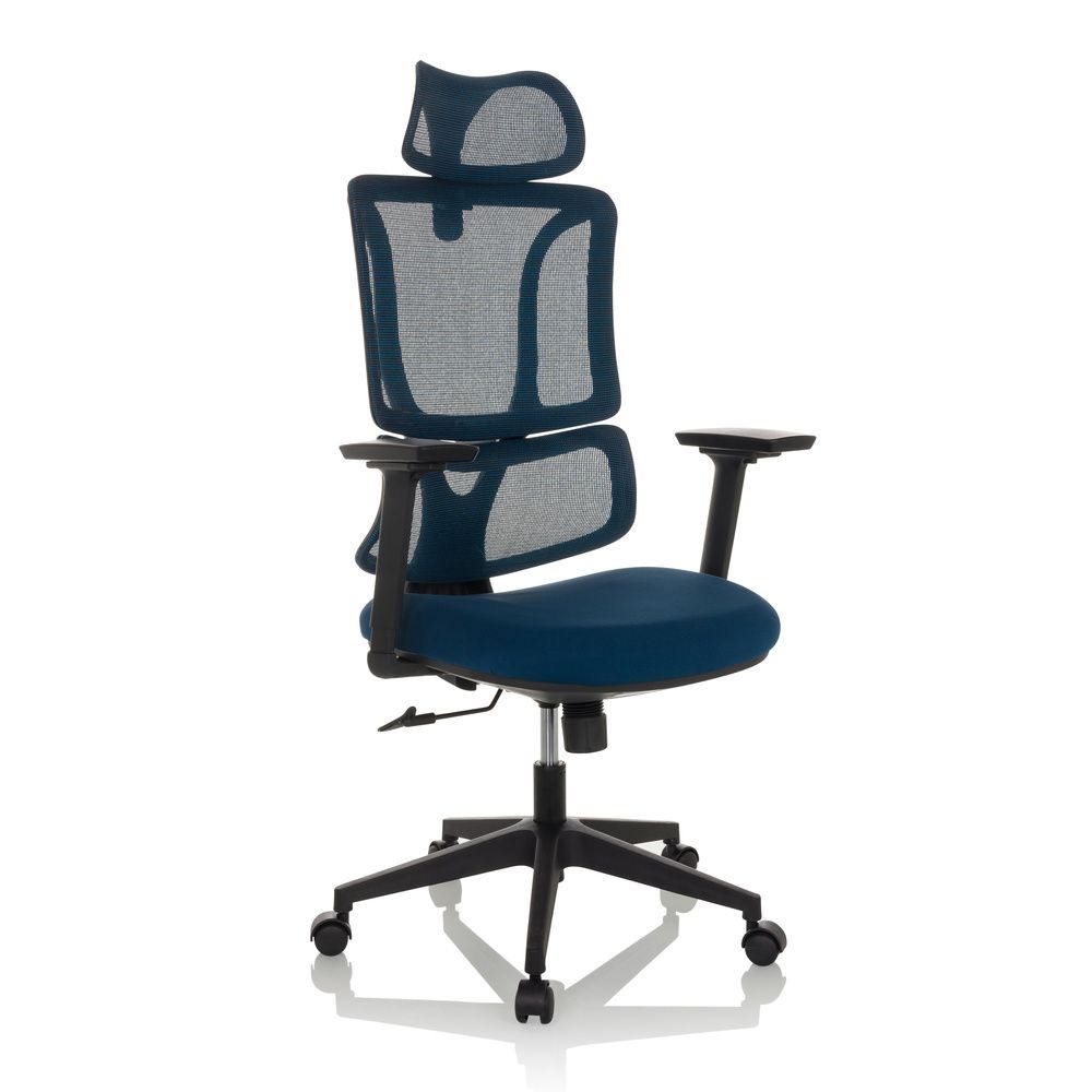 MyBuero Bürostuhl ERGOMY Drehstuhl mit Netzstoff Rückenlehne blau 3D Armlehnen - 4064323037194
