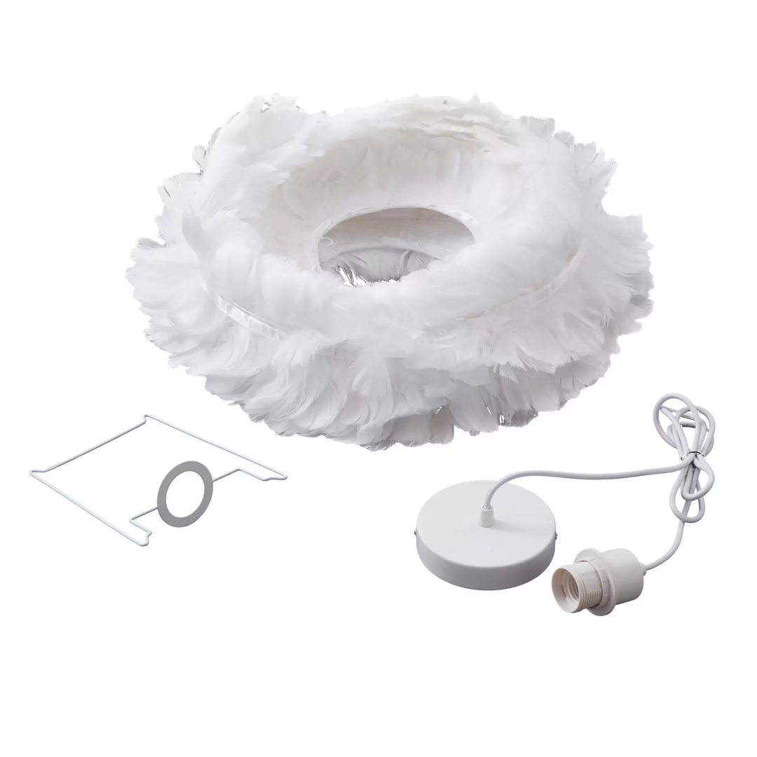 Lindby Hängeleuchte Heven, ø 50 Cm Weiß Kunststoff E27 Deckenlampe Lampe Leuchte B-Ware