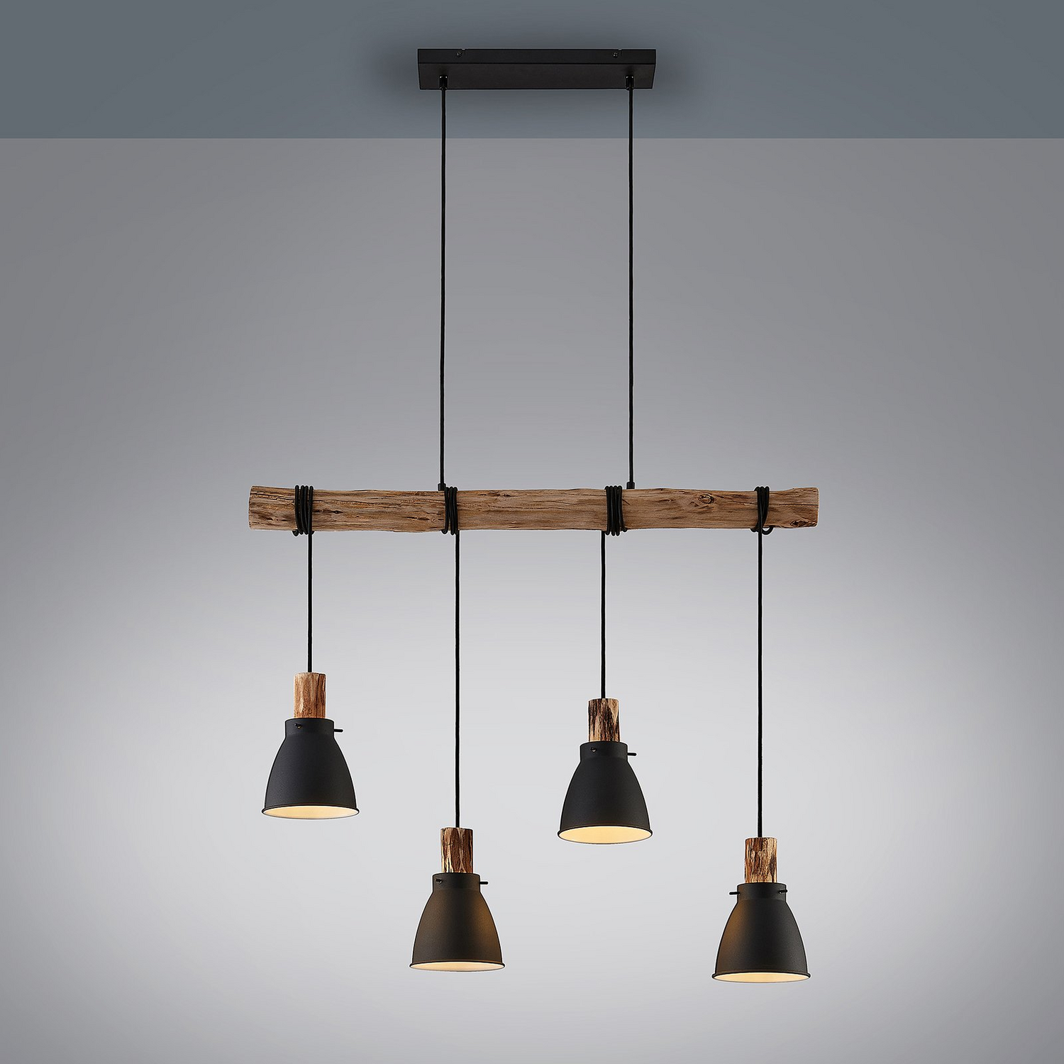 B-Ware Lindby Trebale Pendelleuchte Hängeleuchte Hängelampe Lampe 4 Flammig Eukalyp508