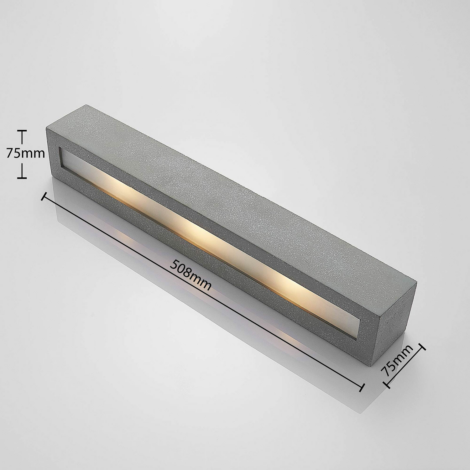 B-Ware Lindby Nellie Led Beton Wandleuchte Wandleuchte Außenwandleuchte Grau L 50,8 Cm