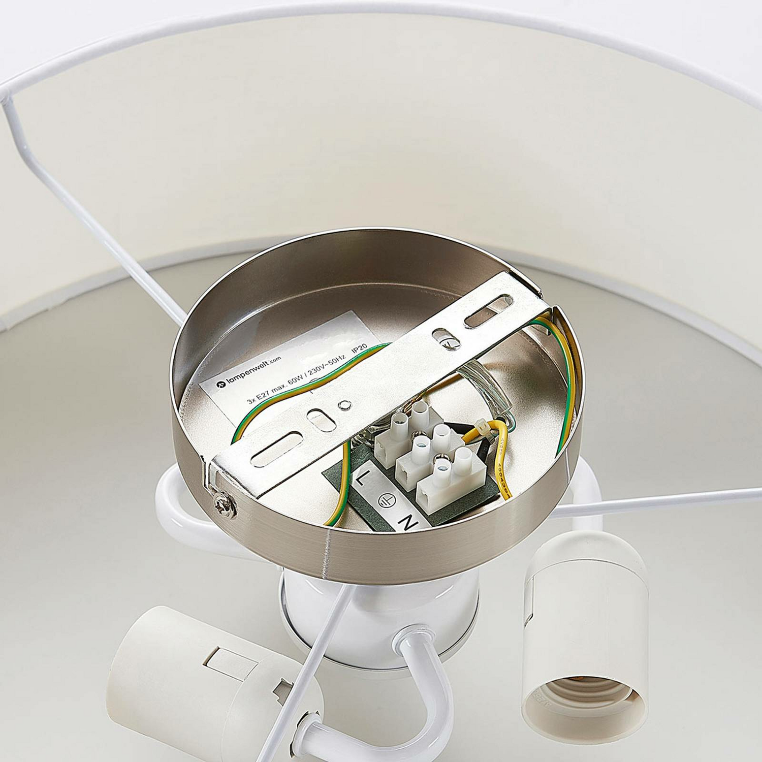 B-Ware Lindby Deckenlampe Sebatin Deckenleuchte Lampe Leuchte E27 Sockel ø 40 Cm Weiß