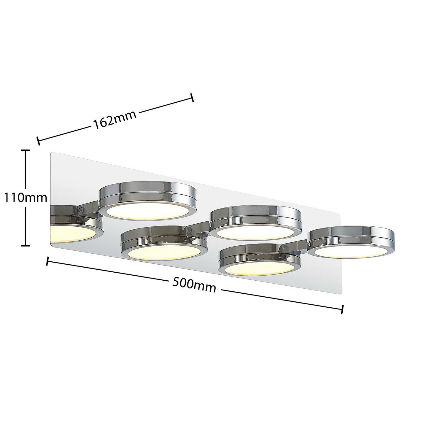 B-Ware Lindby Wandleuchte Wandlampe Bad Led Chrom Skrolla Dreiflammig Warmweiß Universa