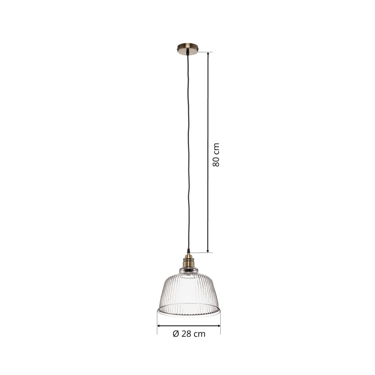 B-Ware Euluna Hängeleuchte Leana, Glas Klar Altmessing Hängelampe Lampe Leuchte Spot
