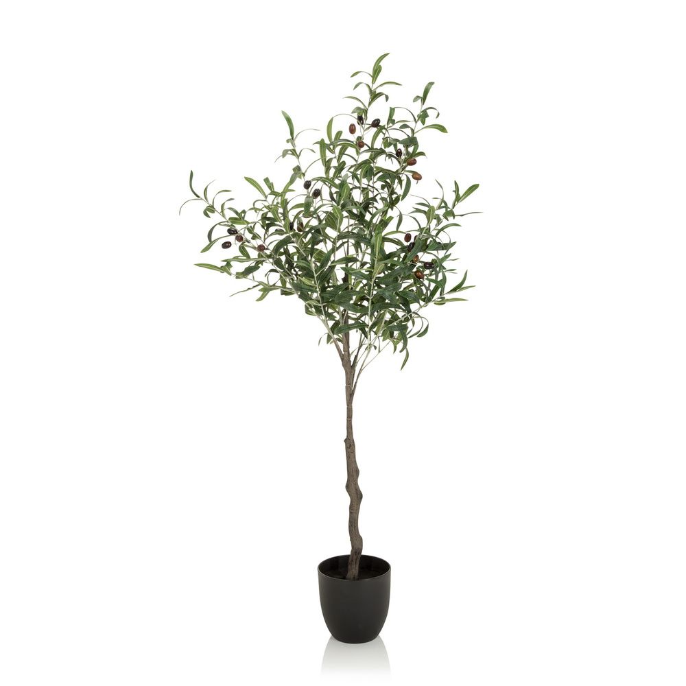 hjh OFFICE Kunstpflanze Kunstbaum OLIVE Kunststoff Zimmerpflanze Baum grün 120cm - 4064323017455