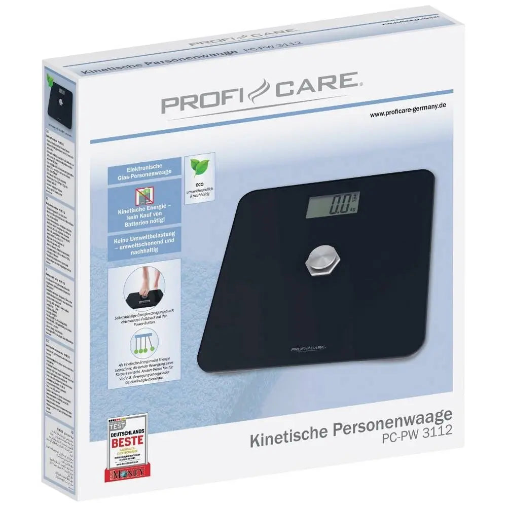 B-Ware Profi Care Personenwaage Körperwaage Kinetische Glasoberfläche Schwarz Lcd Pw3112 - 4211125741105