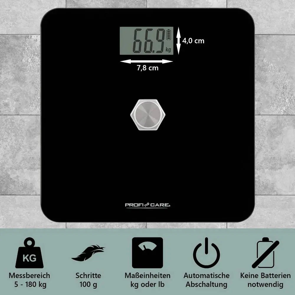B-Ware Profi Care Personenwaage Körperwaage Kinetische Glasoberfläche Schwarz Lcd Pw3112 - 4211125741105