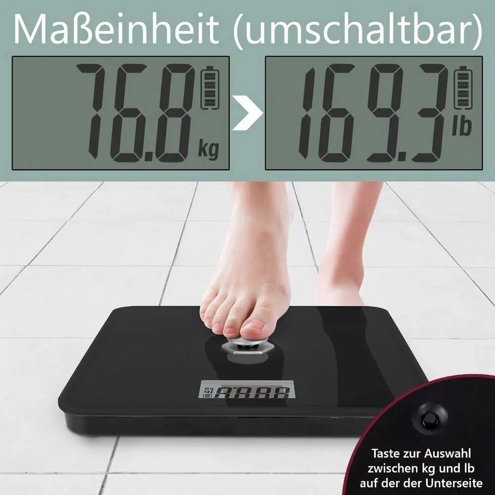 B-Ware Profi Care Personenwaage Körperwaage Kinetische Glasoberfläche Schwarz Lcd Pw3112 - 4211125741105