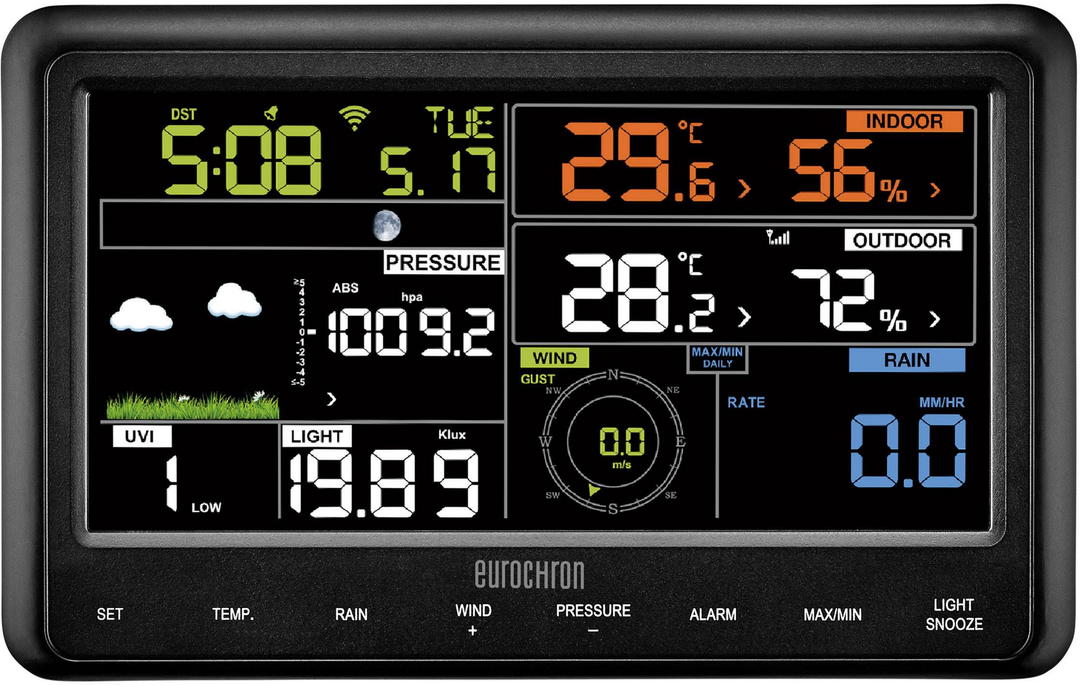 Eurochron Funk Wetterstation Efws 29 Wettermessstation Vorhersage App Wifi Funk B-Ware