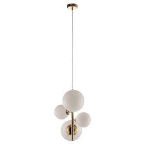 Suspension Euluna Dione, plafonnier, applique à quatre lumières, or 