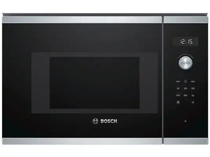 B-Ware Bosch Mikrowelle Einbaugerät Ofen Silber Garraum 20 Liter Lcd Timer 800 Watt